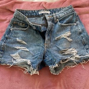 Garage denim mom jean shorts